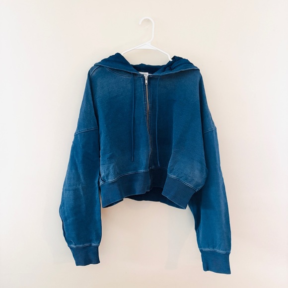 NWT Good American Jeanius Zip Up Hoodie - Picture 2 of 7